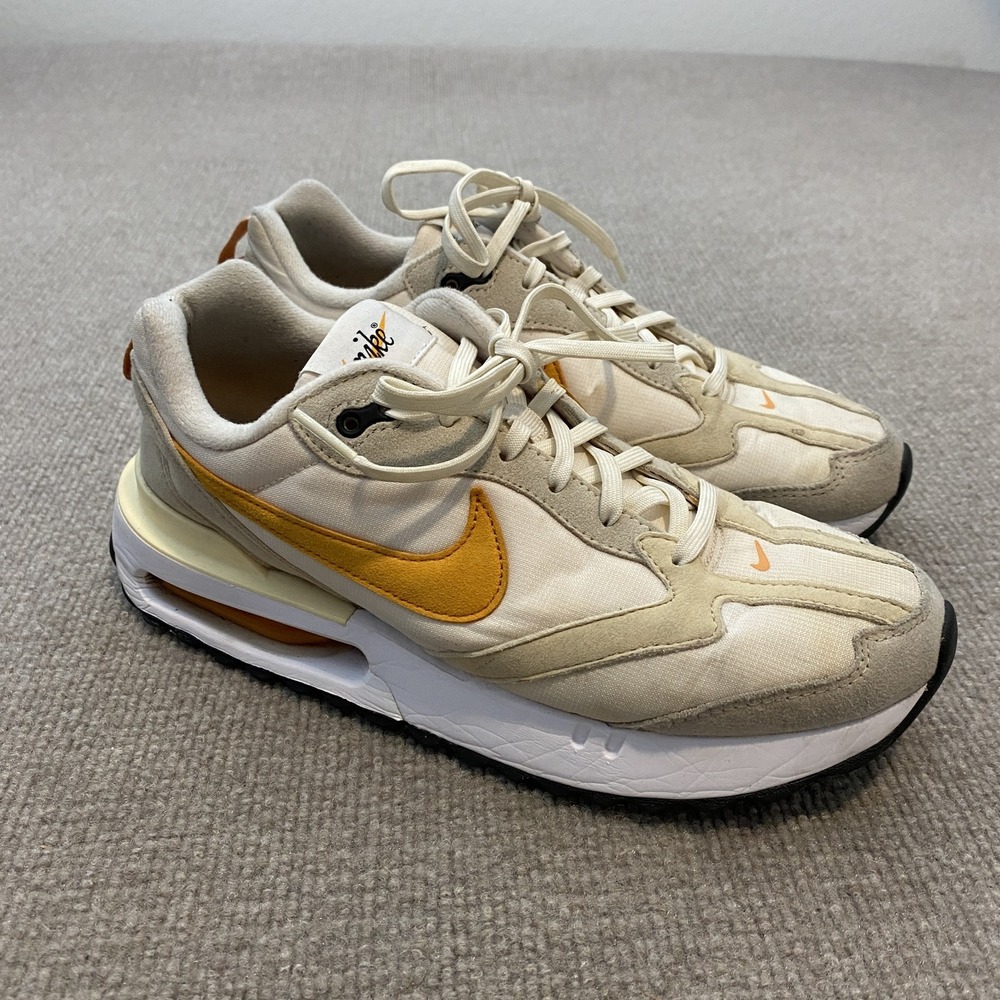 Nike Air Shoes Womens Size 9 Beige Canvas Orange Cushioned DQ8591-001 Sneakers